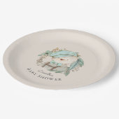 かわいいヴィンテージテディベア男の子のためのベビーシャワー ペーパープレート (アングル)