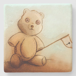 かわいいヴィンテージテディベア、ストーンコースター ストーンコースター