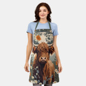 かわいいヴィンテージハイランドカウズ エプロン (着用した状態)