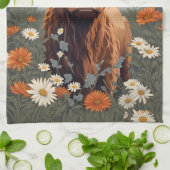 かわいいヴィンテージハイランドカウズ キッチンタオル (折り畳み)