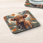 かわいいヴィンテージハイランドカウズ コースター (左側)