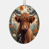 かわいいヴィンテージハイランドカウズ セラミックオーナメント (右)