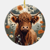 かわいいヴィンテージハイランドカウズ セラミックオーナメント (裏面)