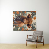 かわいいヴィンテージハイランドカウズ タペストリー (インサイチュ(横))