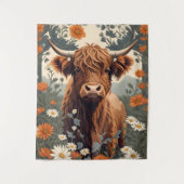 かわいいヴィンテージハイランドカウズ タペストリー (正面)