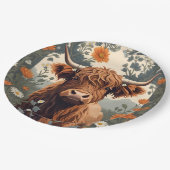 かわいいヴィンテージハイランドカウズ ペーパープレート (アングル)