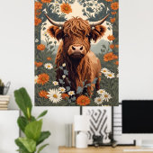 かわいいヴィンテージハイランドカウズ ポスター (ホームオフィス)