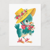 かわいいヴィンテージハッピーイースターブルーバード シーズンポストカード (正面)