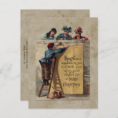 かわいいヴィンテージハッピークリスマスグリーティング ポストカード (正面/裏面)