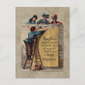 かわいいヴィンテージハッピークリスマスグリーティング ポストカード (正面)