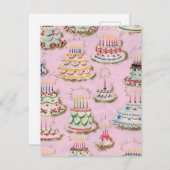 かわいいヴィンテージハッピーバースデーケーキカード