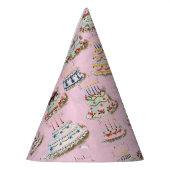 かわいいヴィンテージハッピーバースデーケーキ パーティーハット (左)