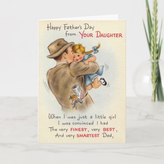 かわいいヴィンテージハッピーファーザー・デイ・カードfrom Daughter カード (正面)