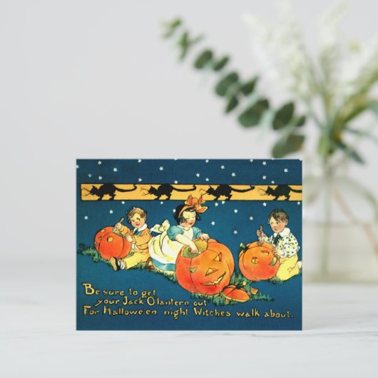かわいいヴィンテージハロウィンポストカード ポストカード (スタンド正面)