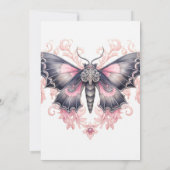 かわいいヴィンテージバタフライデザインバースデーパーティー 招待状 (裏面)