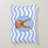 かわいいヴィンテージバニーとシェブロン柄 アクセントクッション (正面(垂直))