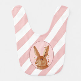 かわいいヴィンテージバニーとストライプ ベビービブ