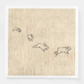 かわいいヴィンテージバニーをテーマにしたジャンピングラビットアート (正面)