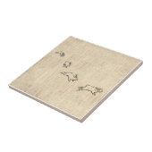 かわいいヴィンテージバニーをテーマにしたジャンプうさぎアート タイル (側面)