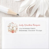 かわいいヴィンテージバニー花模様戻り名住所 ラベル (インサイチュ)