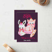 かわいいヴィンテージバニーforスクールフレンド – ハッピーイースター ノートカード (正面/裏面インサイチュ)