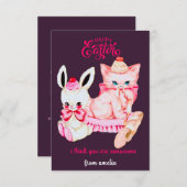 かわいいヴィンテージバニーforスクールフレンド – ハッピーイースター ノートカード (正面/裏面)