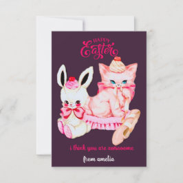 かわいいヴィンテージバニーforスクールフレンド – ハッピーイースター ノートカード