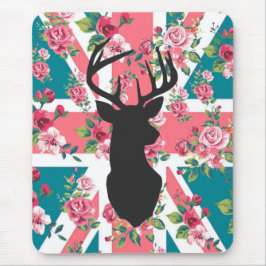 かわいいヴィンテージバライギリスユニオンジャック国旗鹿頭 マウスパッド