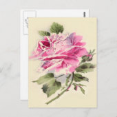 かわいいヴィンテージバラ ポストカード (正面/裏面)