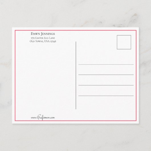 かわいいヴィンテージバレンタインの子ども ポストカード (裏面)