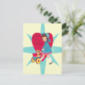 かわいいヴィンテージバレンタインカード シーズンポストカード (スタンド正面)