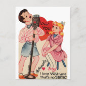 かわいいヴィンテージバレンタインスタティック ポストカード (正面)