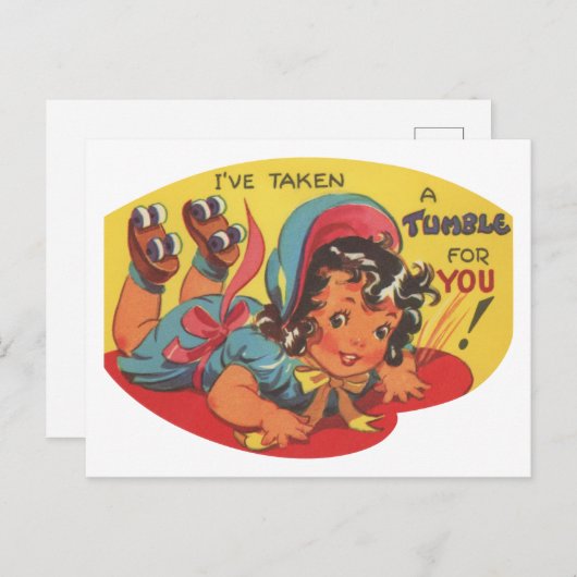 かわいいヴィンテージバレンタインタンブラー ポストカード (正面/裏面)