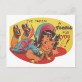 かわいいヴィンテージバレンタインタンブラー ポストカード (正面)