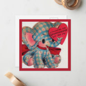 かわいいヴィンテージバレンタインデアゾウ ノートカード (正面/裏面インサイチュ)