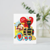 かわいいヴィンテージバレンタインデーのはがき シーズンポストカード (スタンド正面)