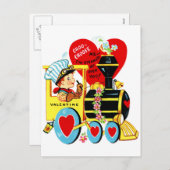 かわいいヴィンテージバレンタインデーのはがき シーズンポストカード (正面/裏面)