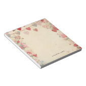 かわいいヴィンテージバレンタインデーのペルソナイズ ノートパッド (アングル)