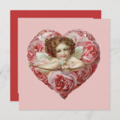 かわいいヴィンテージバレンタインデー シーズンカード (正面/裏面)