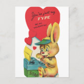 かわいいヴィンテージバレンタインデー シーズンポストカード (正面)