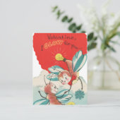 かわいいヴィンテージバレンタインデー ポストカード (スタンド正面)