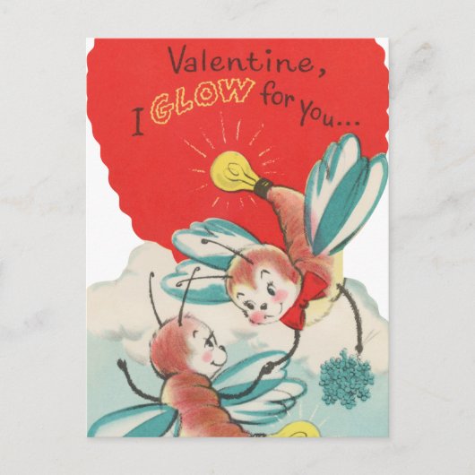 かわいいヴィンテージバレンタインデー ポストカード (正面)