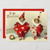 かわいいヴィンテージバレンタインピエロ シーズンカード (正面/裏面)