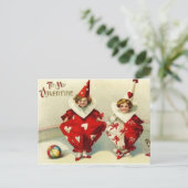 かわいいヴィンテージバレンタインピエロ シーズンポストカード (スタンド正面)