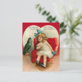 かわいいヴィンテージバレンタイン愛 ポストカード (スタンド正面)