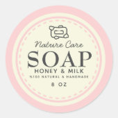 かわいいヴィンテージパステル石鹸ラベル ラウンドシール (正面)