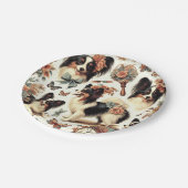 かわいいヴィンテージパピロンドッグイラストレーション ペーパープレート (アングル)