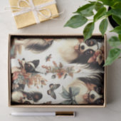 かわいいヴィンテージパピロンドッグイラストレーション 薄葉紙 (ギフト)