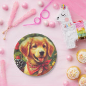 かわいいヴィンテージパピーポートレート ペーパープレート (パーティー)