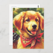 かわいいヴィンテージパピーポートレート ポストカード (正面/裏面)